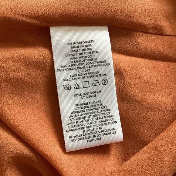 Joie 100% Silk Bree Mini Dress in Orange Caramel Multi Long Sleeve Self Belt - Picture 13 of 16